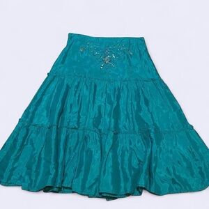 Y2K Eyeshadow Elegant Teal Women's Skirt